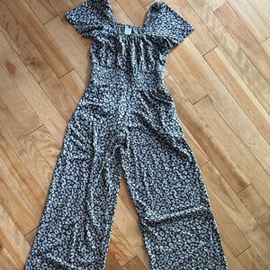 Smash + Tess Leopard Print Wide Leg Jumpsuit size xs